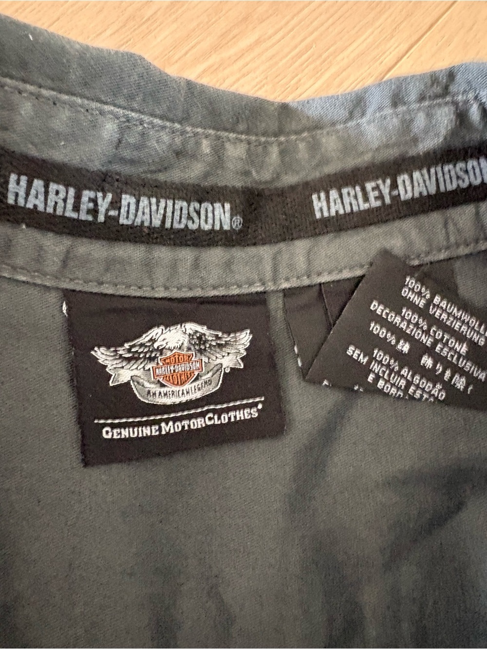 Harley-Davidson Shirt Mens XL Button-Up Short Sleeve Skull Wings Motorcycle - Picture 4 of 5